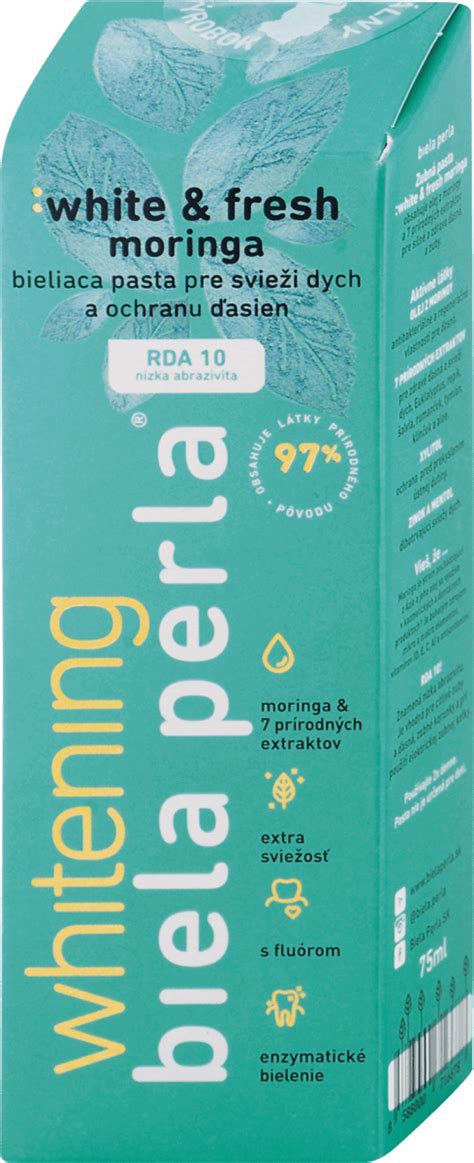 Biela perla Bieliaca zubná pasta white fresh moringa 75 ml mojadm sk