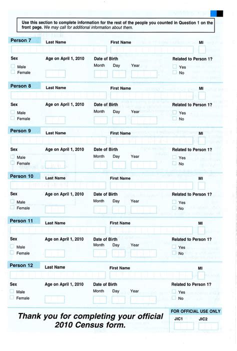 Persons 7 12 United States Census Form 2010 Raymond Cunningham Flickr