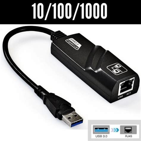 Adaptador Ethernet Usb Rj Rede Gigabit Cabo Dom