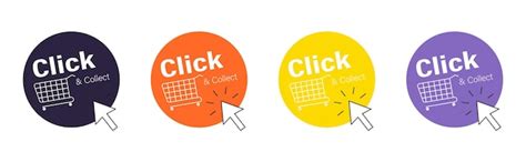 Premium Vector Click And Collect On Speech Bubbles Set