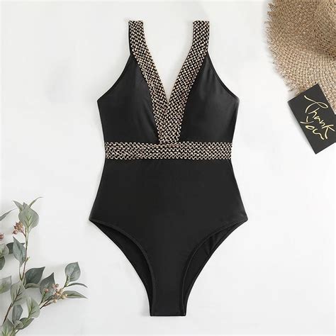 Generic 2025 New Patchwork One Piece Swimsuit Women Backless Sexy Beach Bikini Swimming Suit