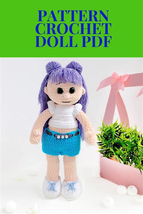 Crochet Pattern Amigurumi Doll In Shorts Doll With Purple Etsy Crochet Patterns Amigurumi