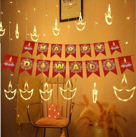 Buy Lights Whites Warm White Diya Diwali Light Curtain String Lights