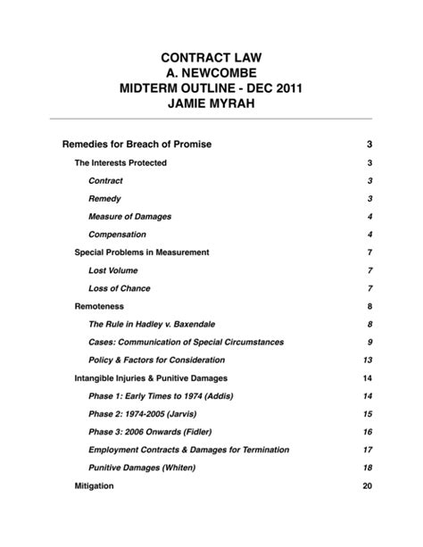 Contracts Midterm Outline