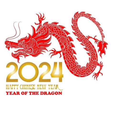 Design gratuito de feliz ano novo chinês 2024 ano dos signos do zodíaco