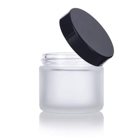 4 Oz 120ml Frosted Clear Glass Straight Sided Jar With Black Smooth Lids High Quality 8 Oz