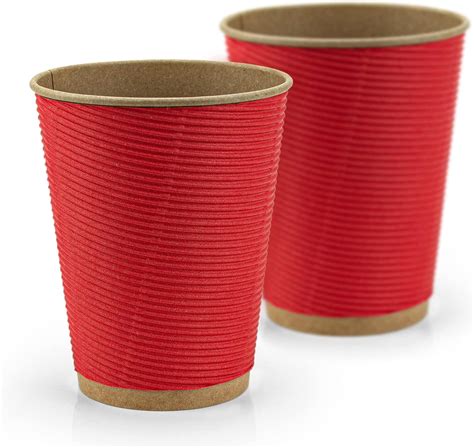 Alpha Pack [100 Sets 12 Oz] Disposable Red Kraft Ripple