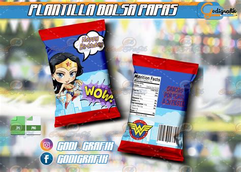 Chip Bags Mujer Maravilla Bolsa De Papas Mujer Maravilla Potato Bag