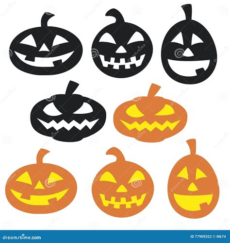 Halloween Pumpkins Silhouette Stock Vector Illustration Of Design