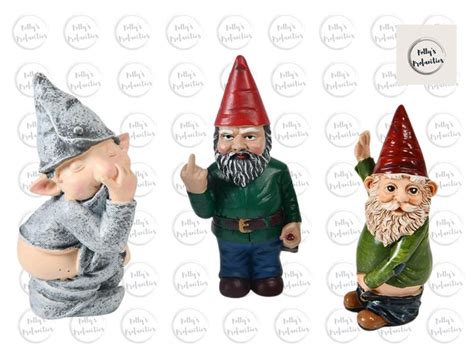 Drunk Garden Gnome Statue Naughty Gnome Patio Ornament Go Away Statue