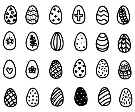 Easter eggs doodle set. Hand-drawn vector illustration. Decorated ...