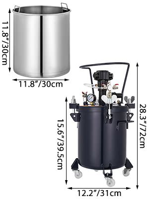 5gal 20l Farbspritzpistole Druckbehälter Rührwerk Lackierpistole