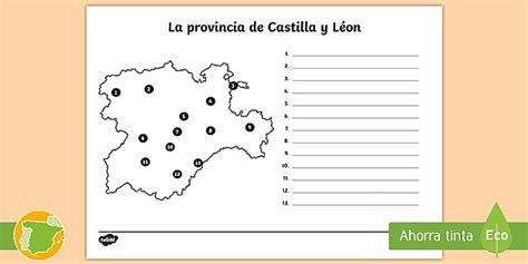 Ficha De Actividad Mapa Mudo De Castilla Y Le N Twinkl