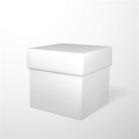 Realistic White Gift Box Isolated On Gray Background Vector