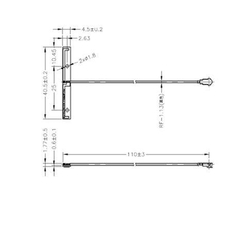 2 4GHz Embedded Dipole PCB Antenna IPEX 110mm RF 1 13 LYNwave