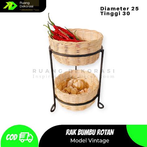 Jual Rak Bawang Besi Rotan Slot D Cm Rak Bawang Termurah Rak Bumbu