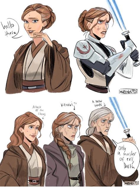 Some Drawings Of The Characters In Star Wars