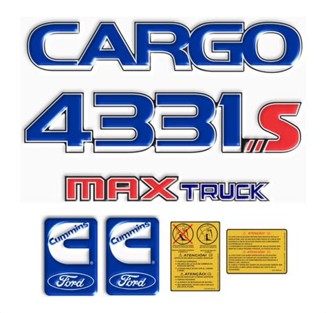 Kit Adesivo Ford Cargo S Max Truck Emblema Caminh O