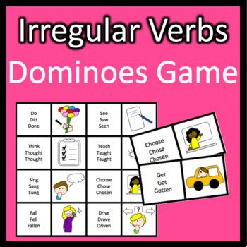 Irregular Verbs Dominoes Game By The ESL Educator TpT