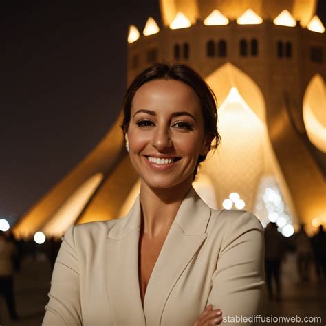 Jada Stevens near Azadi Tower at Night | Stable Diffusion Online