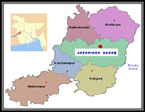 Research area (Map of Jhenaidah District) | Download Scientific Diagram