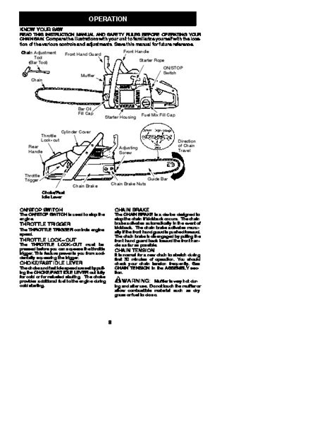 Poulan 2750 2775 2900 3050 Chainsaw Owners Manual 2001