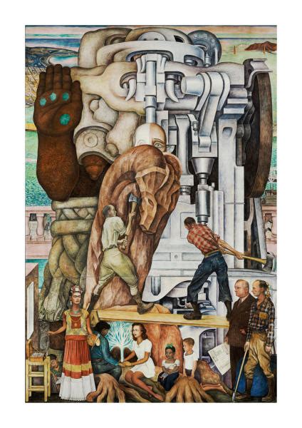 Pan American Unity Mural 1940 Detail Panel 3 By Diego Rivera