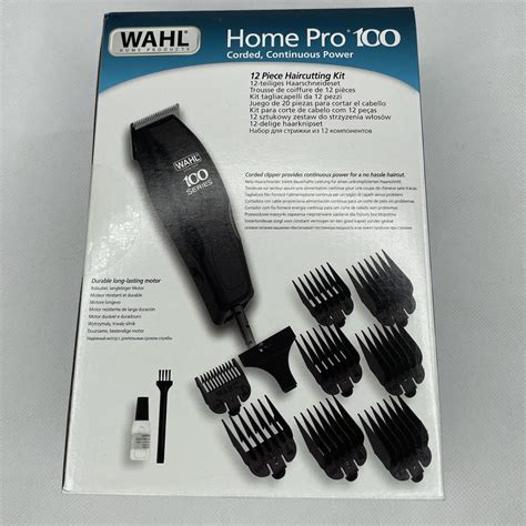 Wahl 100 Series 13950460 Home Pro Hair Clipper Set Black Kit Corded