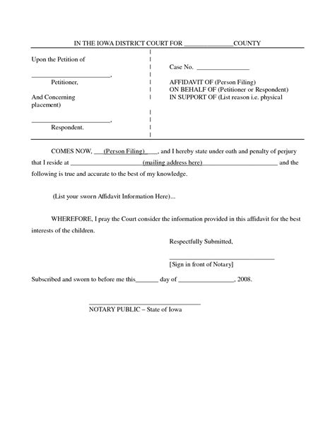 Affidavit Templates