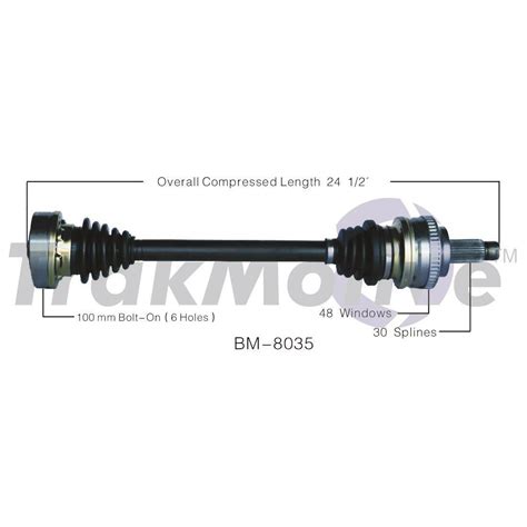 For BMW 325xi 330i 330xi 01 05 Pair Rear CV Axle Joint Shaft TrakMotive