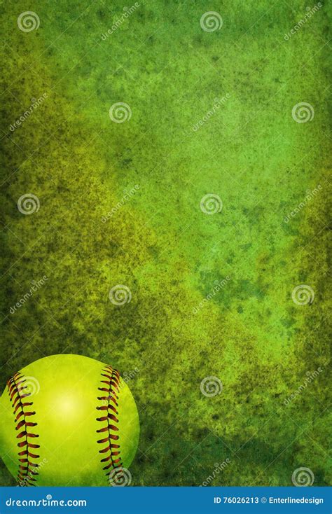 Textured Softball Background with Ball Stock Illustration ...