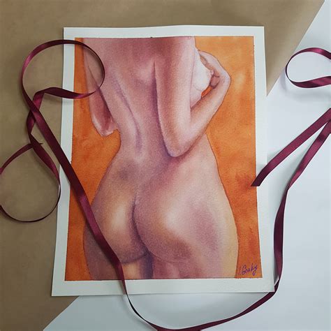 Intimate Erotic ART PRINT From My Watercolour Artwork Nude Painting