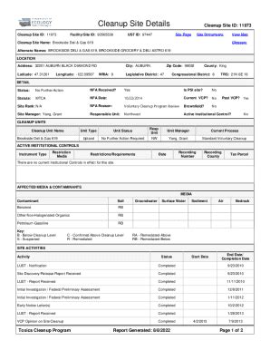 Fillable Online Cleanup And Tank Search Reports Washington Fax Email