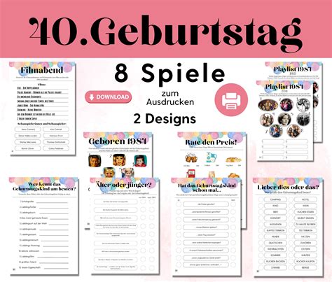 40 Geburtstag Spiele PDF Lustige Spiele Zum Runden Geburtstag