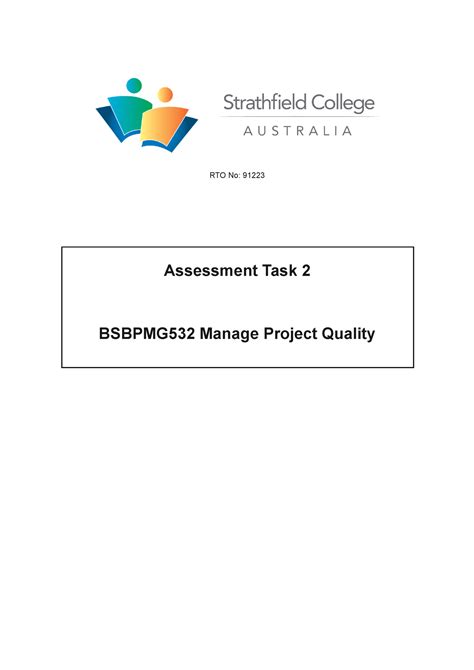 Bsbpmg Task Project And Rto No Assessment Task