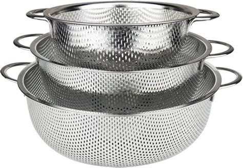 Colander Set Of Stainless Steel Micro Perforated Colanders Strainers