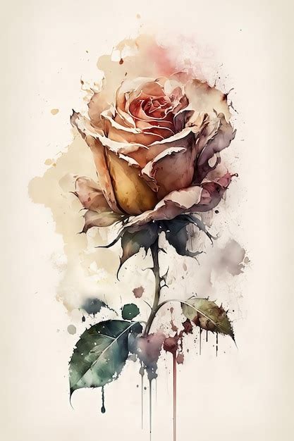 Premium Photo | A watercolor painting of a rose