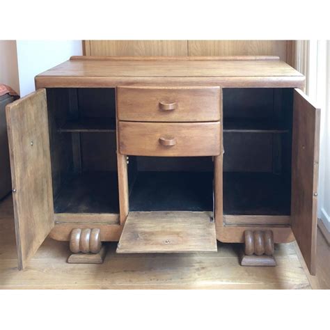 Credenza vintage in legno di quercia Art Déco anni 30