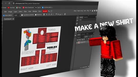 How To Make A Roblox Shirt In Photopea Reallyy Fast Very Easy Youtube