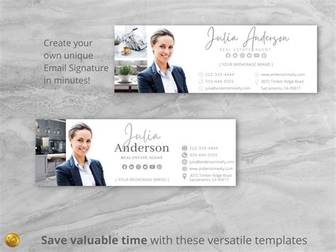 Real Estate Email Signature Template Bundle Realty Marketing Etsy