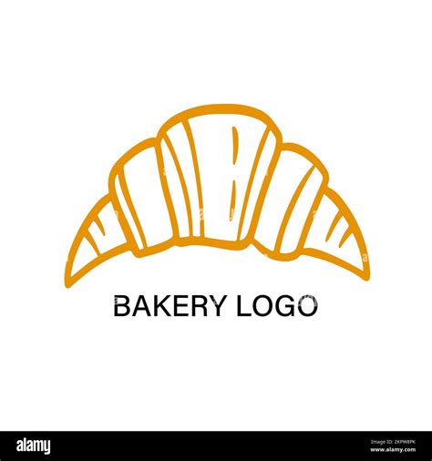 Plantilla De Diseño De Logotipo De Croissant Dibujado A Mano Vectorial