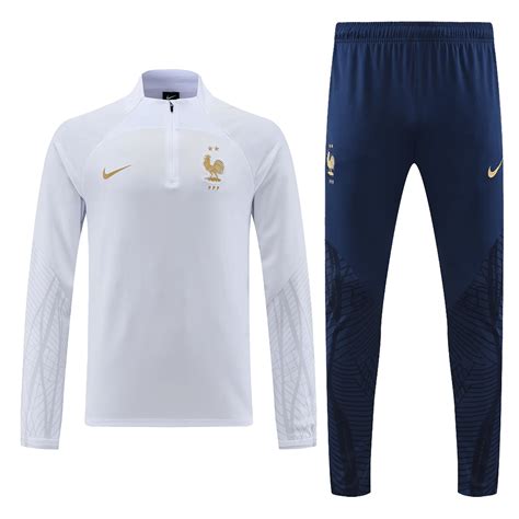 France 1 4 Zip Tracksuit 2022 White Gogoalshop