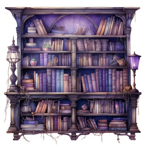 Premium Ai Image There Is A Painting Of A Book Shelf With Many Books