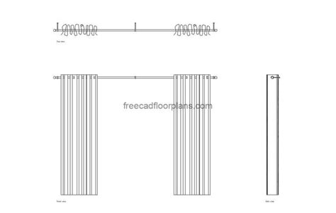 Modern Curtain Plan And Elevations Free CAD Drawings