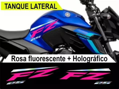 Adesivo Fazer Fz Tanque Lateral Hologr Fico Neon Hl