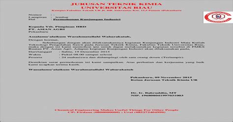 Contoh Surat Resmi Permohonan Izin Berkunjung Ke Bank Indonesia Surat