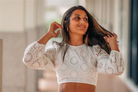 American Latina Girl Portrait Stock Image Image Of Hair Hispanic