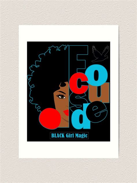 Afro Diva Black Girl Magic Black Bird Red Lips Natural Hair Focused