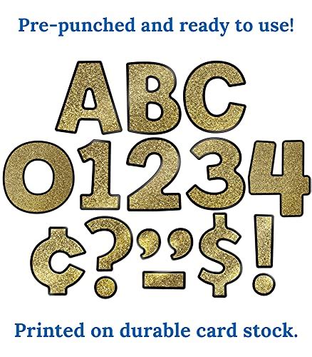 Carson Dellosa Sparkle And Shine Ez Letters Combo Pack—gold Glitter