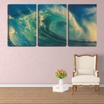 Quadro Decorativo 30x66 túnel de onda no mar Crie Life Quadro